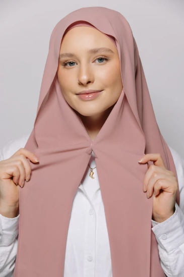 Dusty Rose — Instant Chiffon Hijab with Built-in Magnets