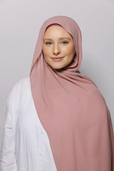 Dusty Rose — Instant Chiffon Hijab with Built-in Magnets