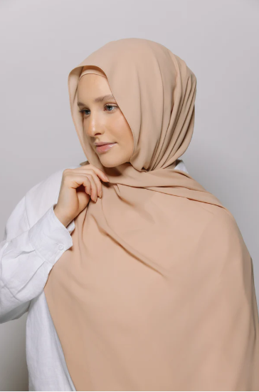 Ivory Sand — Instant Chiffon Hijab with Built-in Magnets
